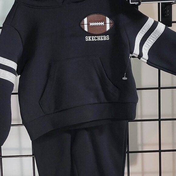 Skechers Boys' 2-Piece Hoodie and Pants Set - Black Football Graphic -18 and 24M - Picture 4 of 16
